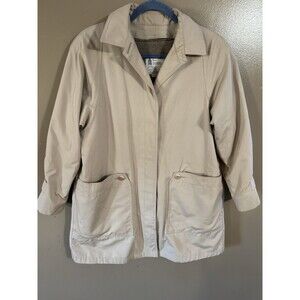 TOWNE By LONDON FOG Womens Short Trench Coat, Beige, Zip-In Liner - Size 12